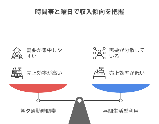 時間帯と曜日で変わる収入の傾向